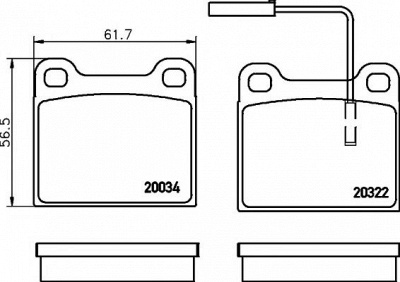 HELLA PAGID 8db355007631 -  Комплект тормозных колодок, дисковый тормоз